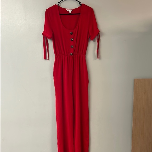 Elegant Red Button-Down Dress - Picture 1 of 5